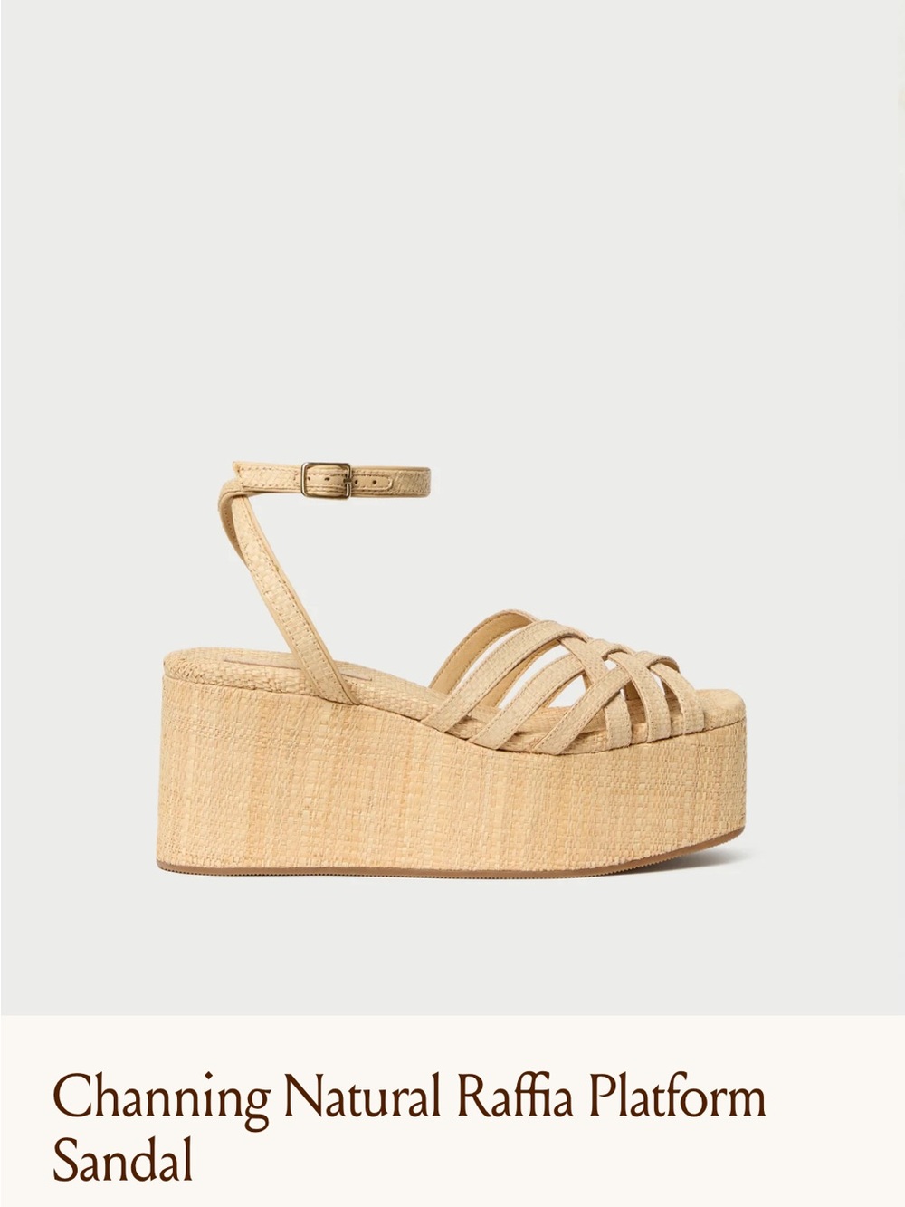 Loeffler Randall Channing Natural Raffia Platform Sandal - Neutral